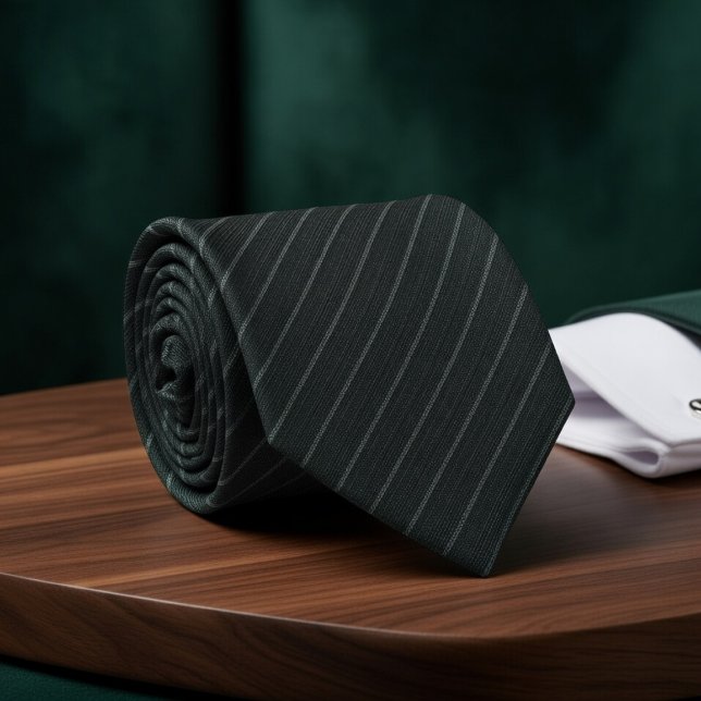 Gravata Listra Vertical Sutil Verde Escuro (Criador carregado)