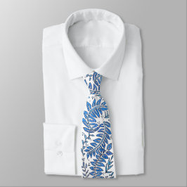 Gravata Listrada Azul e Branco