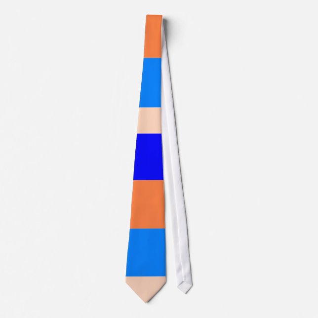 Gravata Listrada Azul e Laranja (Frente)