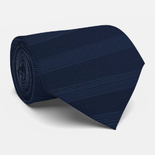 Gravata Listrada Azul Marinho para Negócios e Padr