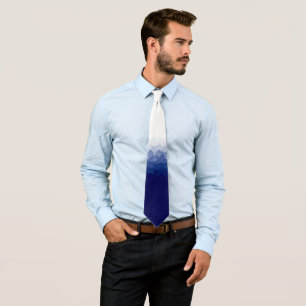Gravata Listrada Geométrica Ombré Azul