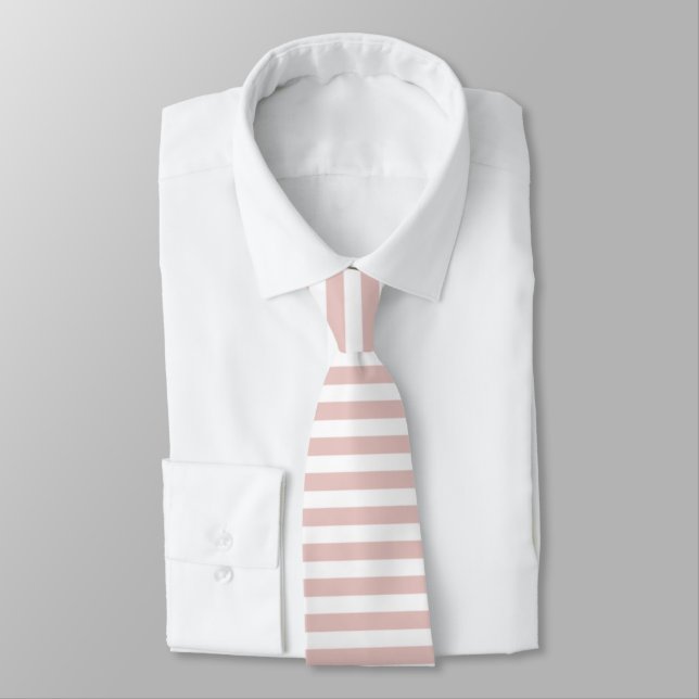 Gravata Listras Brancas Bege Padrão Clássico Elegante (Amarrado)