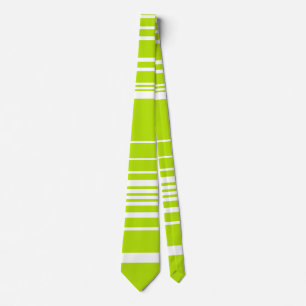 Gravata Listras Complexas em Verde limão e Branco