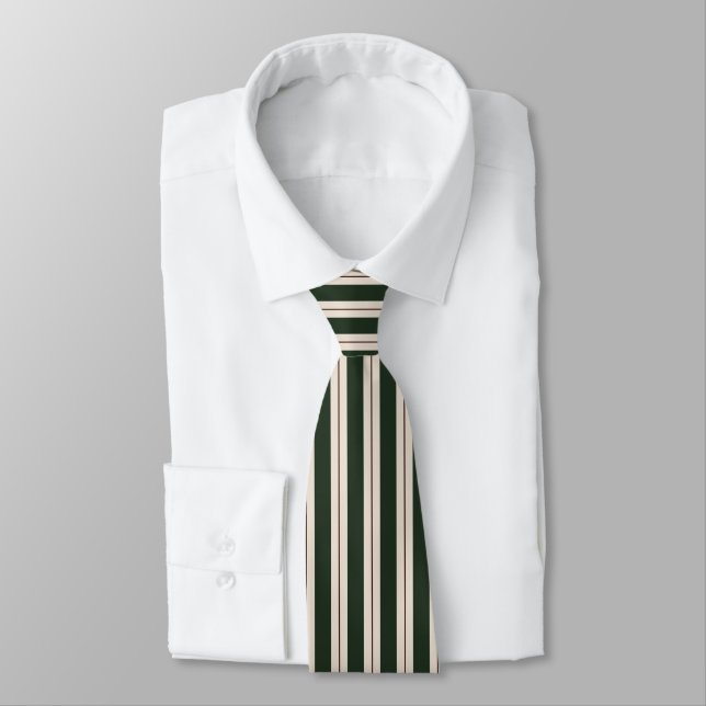 Gravata Listras de Natal Profissionais - Verde, Vermelho,  (Amarrado)