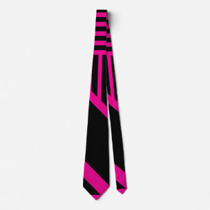 Gravata Listras de Triângulos em Magenta e Preto