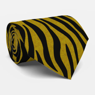 Gravata Listras de Zebra em Safari Preto e Marrom