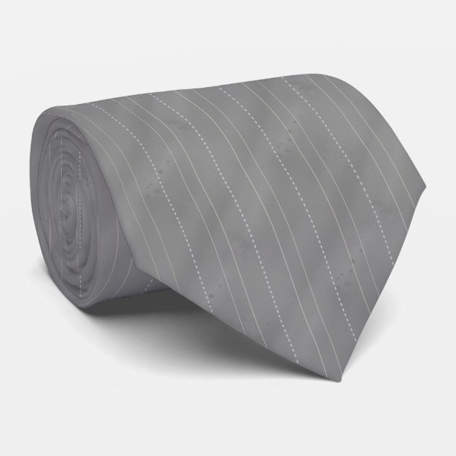 Gravata Listras Duplas | Cinza Méd. (Rolled)