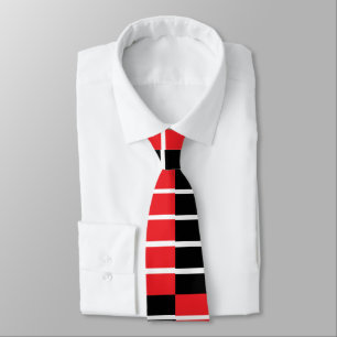 Gravata Listras e Xadrez Preto Vermelho
