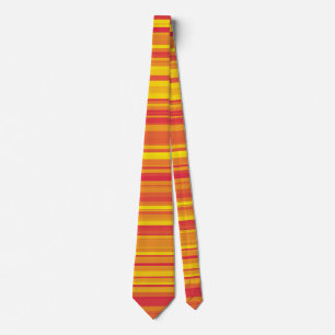 Gravata Listras Laranja Vermelho Amarelo