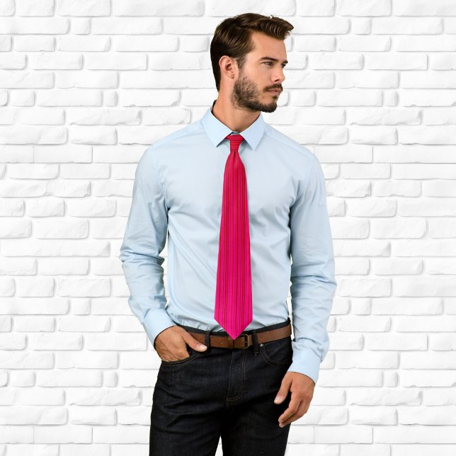 Gravata Listras Multi Rosa e Vermelho (Pink and Red Multi Stripes Tie)