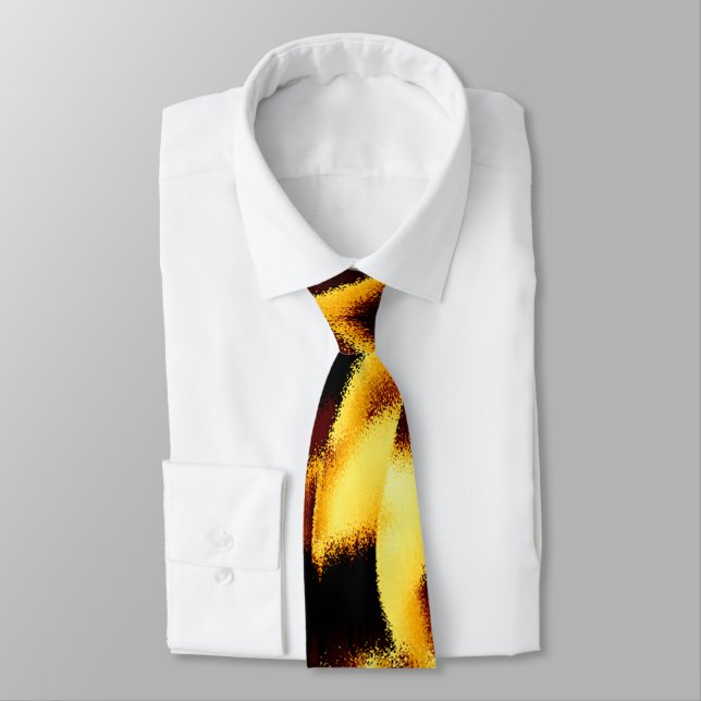 Gravata Listras torcidas queimadas amarelas parecem veloze (Amarrado)