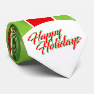 Gravata Listras Verdes e Vermelhas com Felidas Festivas em