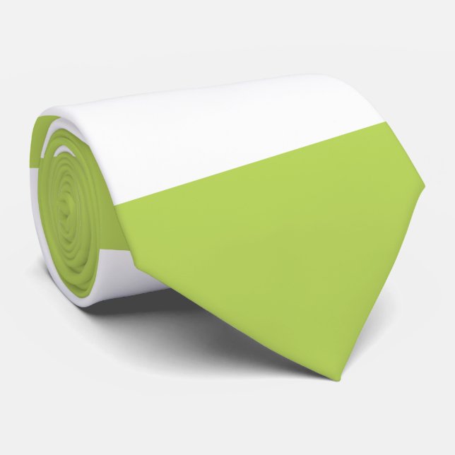 Gravata Listras Verdes, Listras Brancas, Padrão Lachado (Rolled)