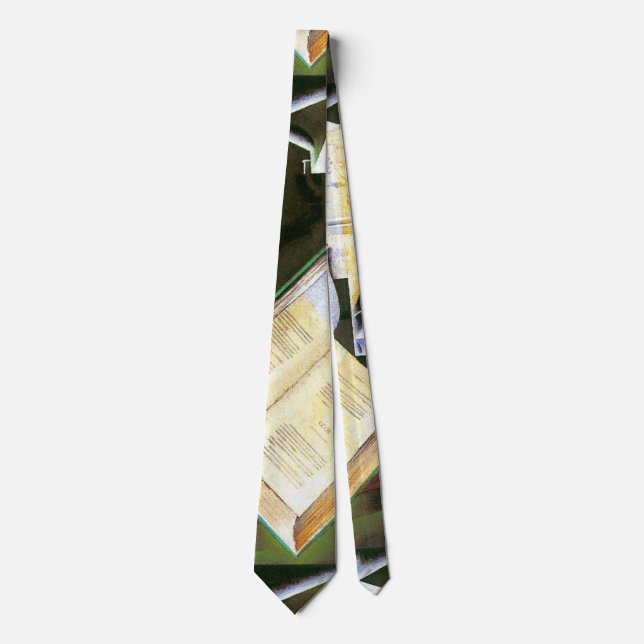 Gravata Livro, cachimbo e óculos, Juan Gris, Cubismo Vinta (Frente)