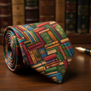 Gravata Livros nas Prateleiras