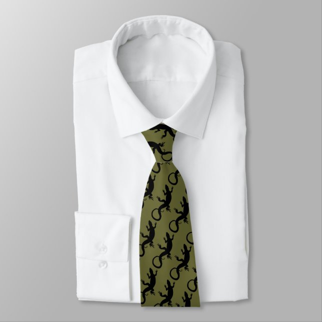 Gravata Lizard Art Tie Legal Reptile Gifts & Lizard Roupa (Amarrado)