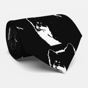 Gravata Lobo Negro e Branco