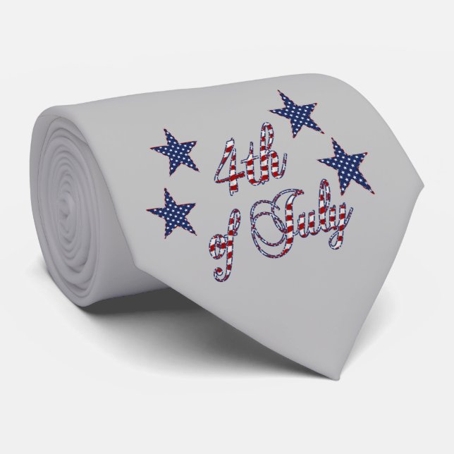 Gravata Logo 4 de julho EUA Stars and Stripes (Rolled)