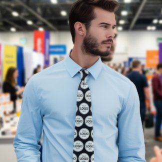 Gravata Logo Upload Custom Business Black Neck Tie