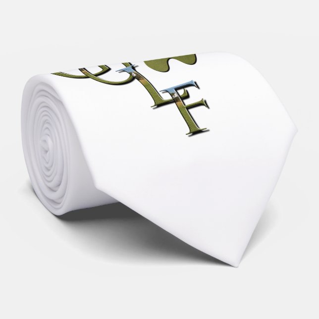 Gravata Logotipo De Golfe Interligado E Curso De Golfe, (Rolled)