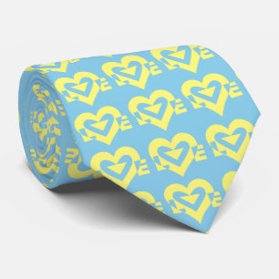 Gravata Logotipo do Amor, Coletor de Pescoço Amarelo e Azu