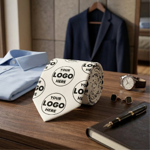 Gravata Logotipo Personalizado Marfim Creme - Marca Profis
