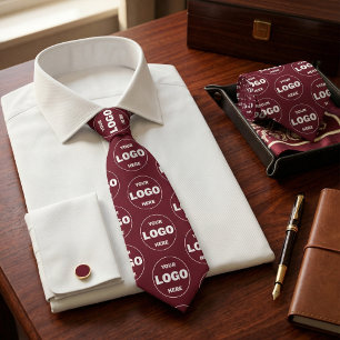 Gravata Logotipo Personalizado - Vinho Tinto Burgundy Prof