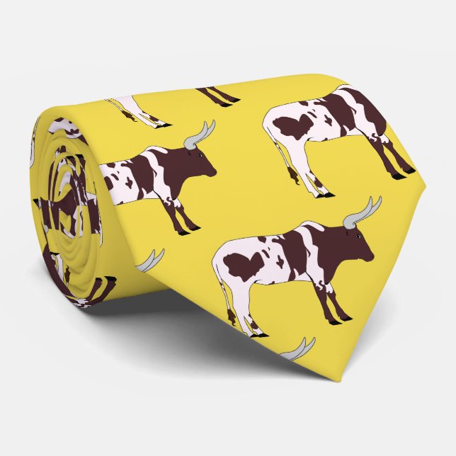 Gravata Longhorn Steer Team Mascot Necktie de Futebol (Rolled)