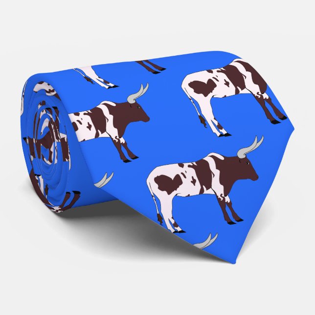 Gravata Longhorn Steer Team Mascot Necktie de Futebol (Rolled)