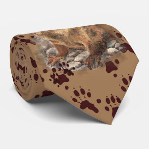 Gravata Lontra de rio engraçada & pegadas, laço do pescoço