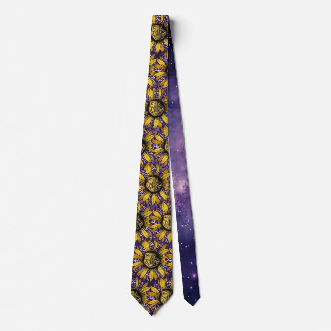 Gravata Louisiana Sunflower/Tiger/Fleur-de-Lis Neck Tie (Frente)