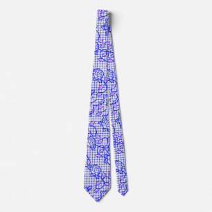 Gravata Luminosa Blue net com flores 02b Offwhite BG