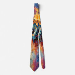 Gravata Luminoso Florescer Moderno Abstrato Floral
