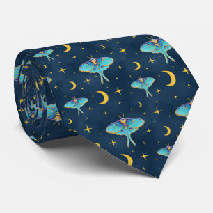 Gravata Luna Moth Celestial Moons & Stars Marinho