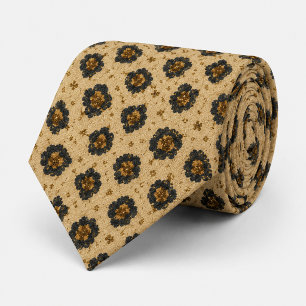 Gravata Luxo Estampa de Leopardo em Ouro Elegante
