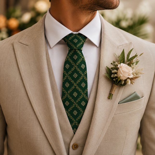 Gravata Luxo Jacquard Esmeralda Verde (Criador carregado)