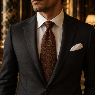 Gravata Luxo Medalhão Italiano Borgonha
