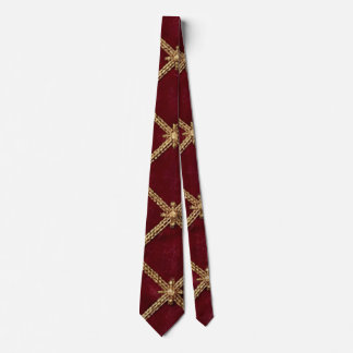 Gravata Luxo Padrão de Treliça de Diamante Vermelho Rubi V