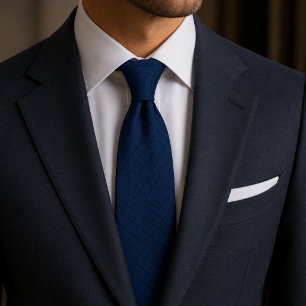 Gravata Luxo Silencioso Azul Marinho Cesta Tecida 