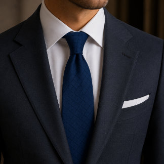 Gravata Luxo Silencioso Azul Marinho Cesta Tecida