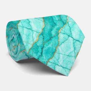 Gravata Luxo Stone Tie   Mármore Turquesa, Azul-marinho e 