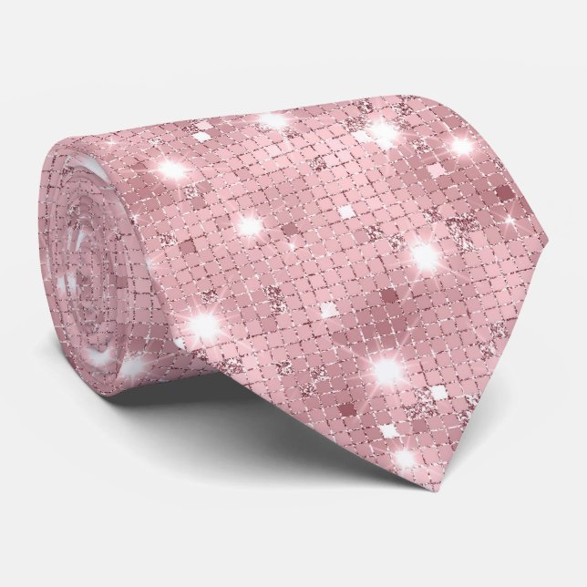 Gravata Luxúria brilhando rosa (Rolled)