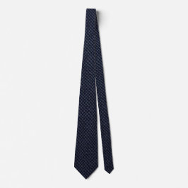 Gravata Luxury Navy Blue Saffiano Crosshatch Textured Neck