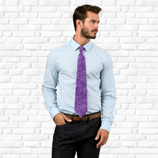 Gravata Luxury Sparkly Royal Purple Glitter (Luxury Sparkly Royal Purple Glitter Neck Tie)