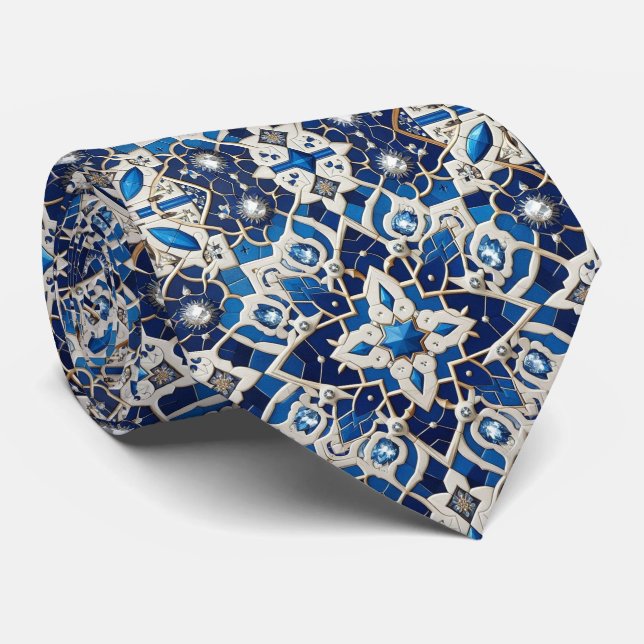 Gravata Luxury Statement Moroccan Diamond Neck Tie (Rolled)