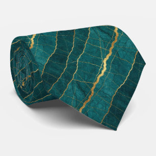 Gravata Luxury Stone Tie Mármore Turquesa, Azul-marinho