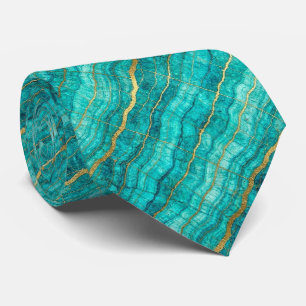 Gravata Luxury Stone Tie Mármore Turquesa, Azul-turquesa