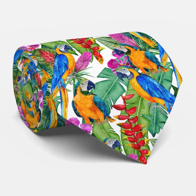 Gravata Macaw Neck White (Rolled)