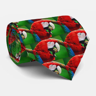 Gravata Macaw vermelho e verde