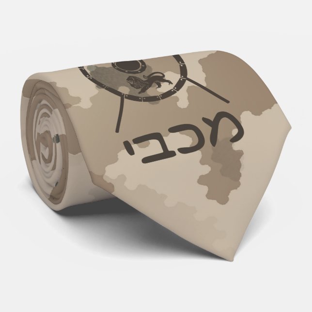 Gravata Maccabee Shield e Spears - Deserto (Rolled)